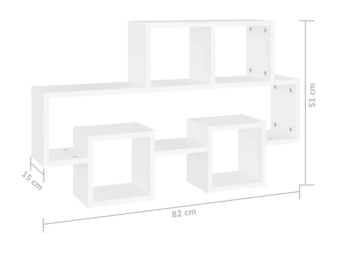 Étagère murale forme d'auto Blanc 82x15x51