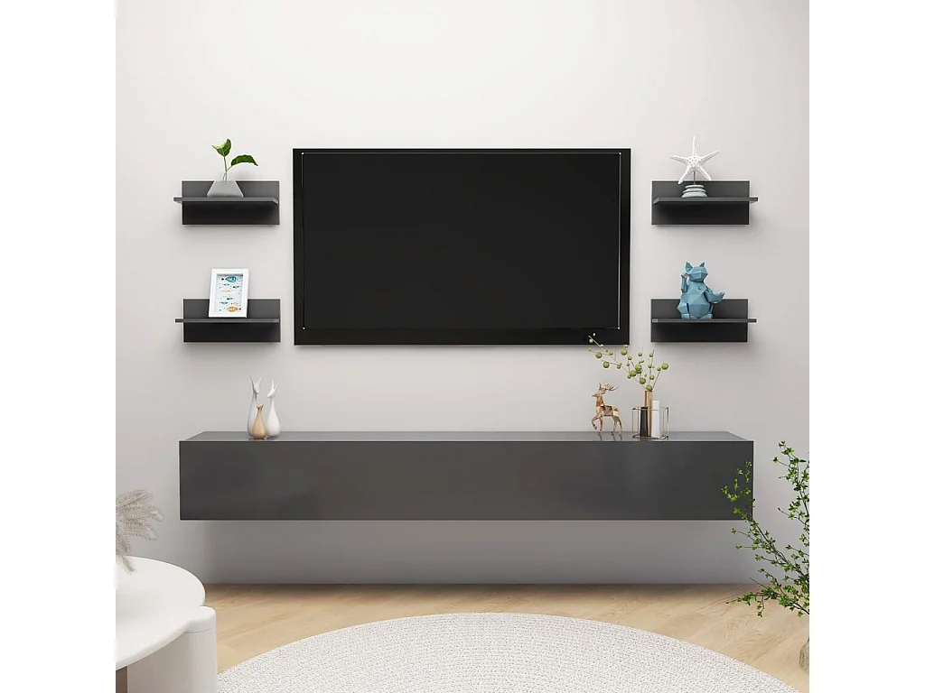 Étagères murales 4 pcs Gris 40x11,5x18