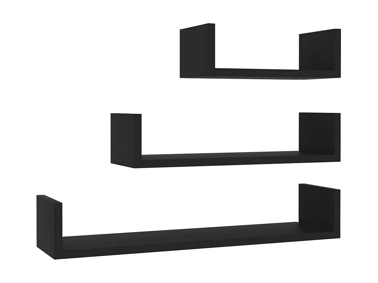 Étagères murales 3 pcs Noir