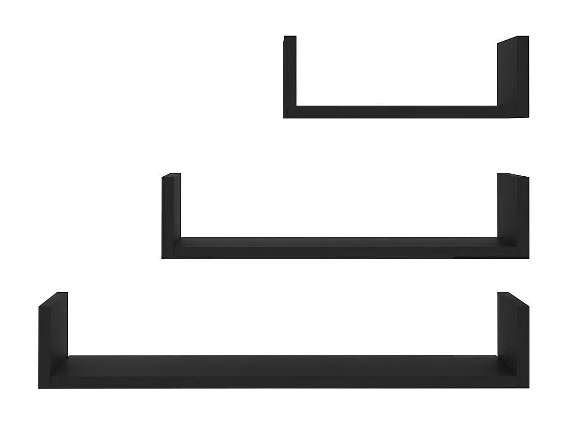 Étagères murales 3 pcs Noir