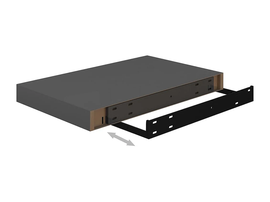 Étagère murale flottante Gris brillant 40x23x3,8 MDF