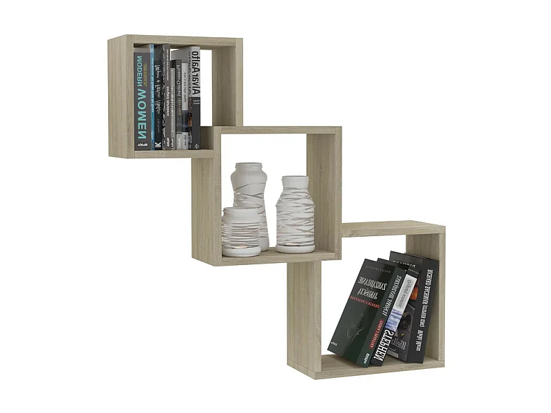 Étagères murales cubiques Chêne sonoma 84,5x15x27