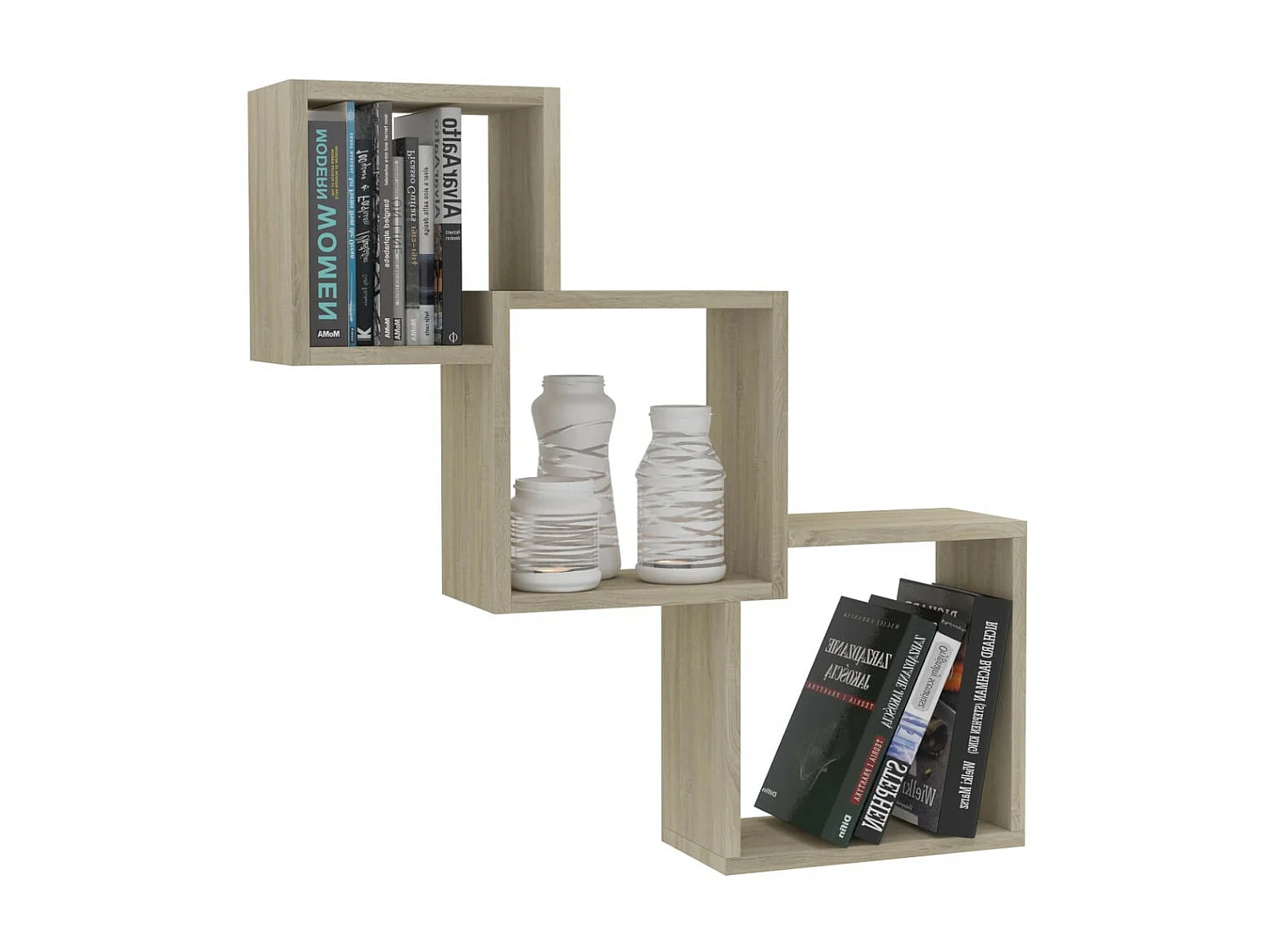 Étagères murales cubiques Chêne sonoma 84,5x15x27