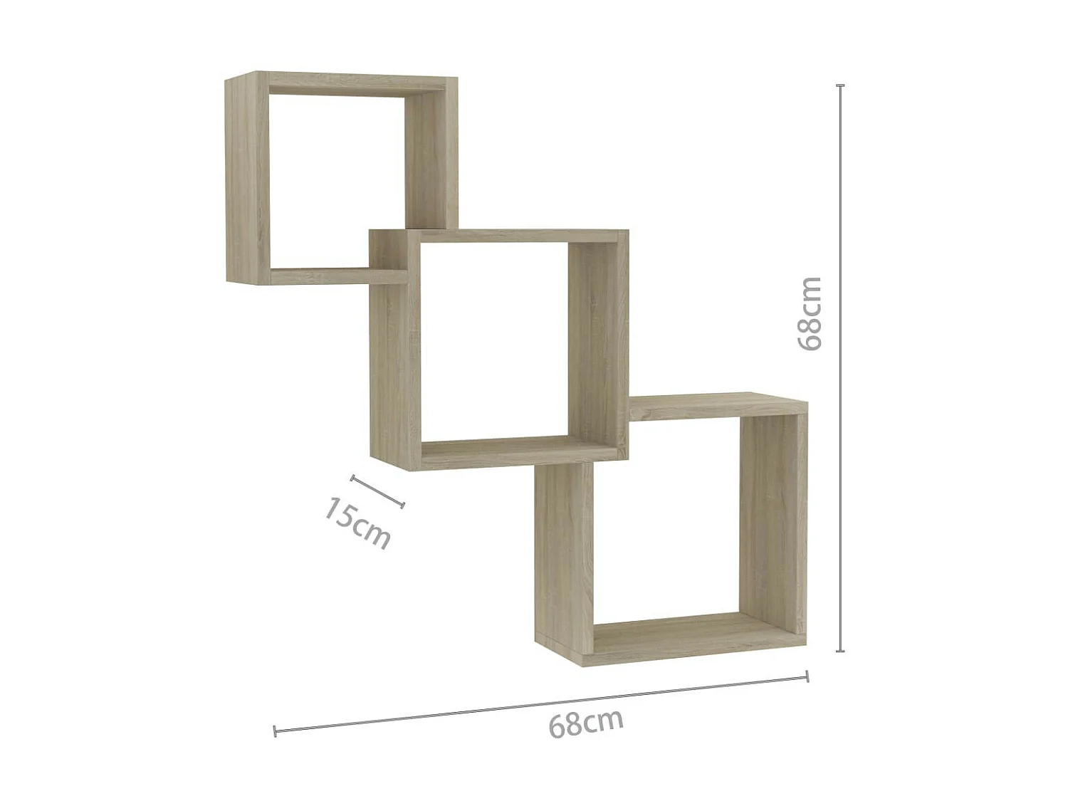 Étagères murales cubiques Chêne sonoma 84,5x15x27