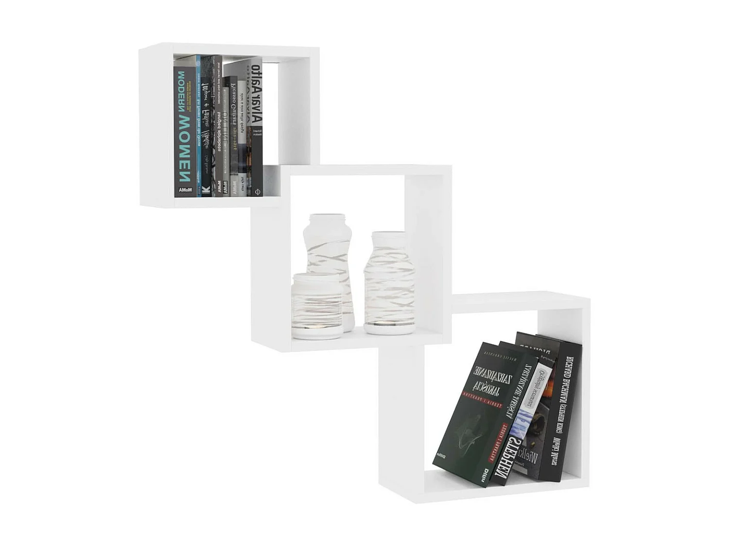 Étagères murales cubiques Blanc 84,5 x 15x27