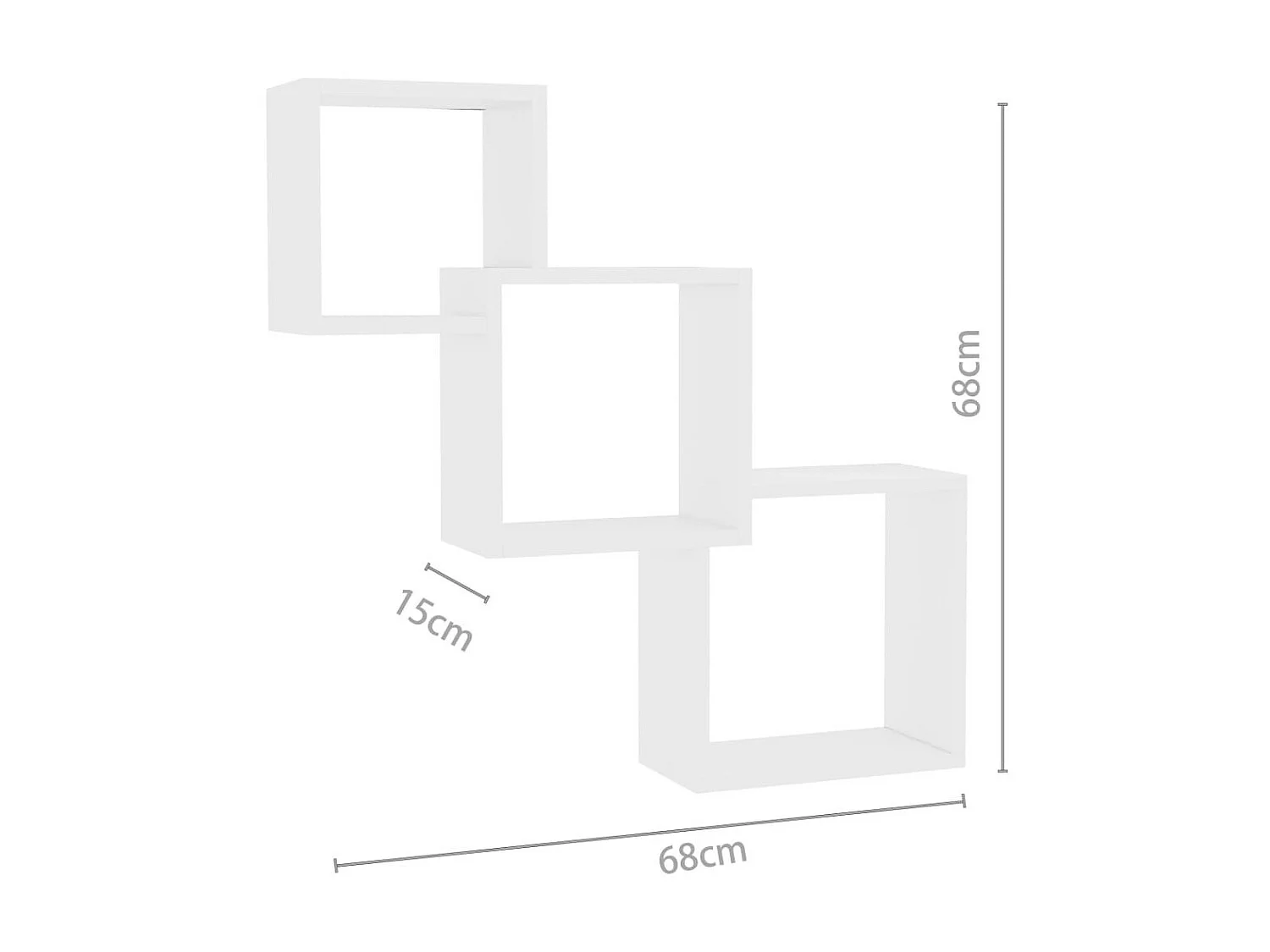 Étagères murales cubiques Blanc 84,5 x 15x27