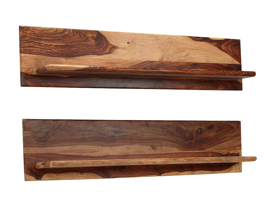 Étagères murales 2 pcs 118 x 26x20 Bois de Sesham massif
