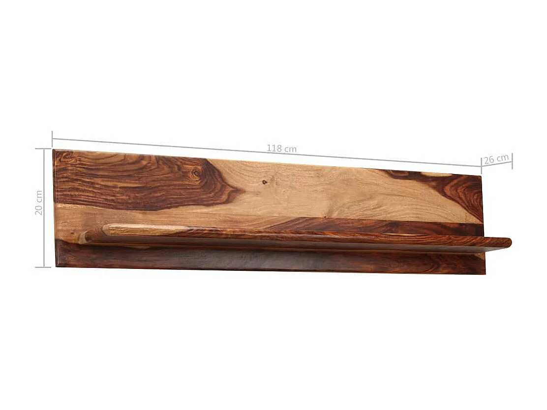 Étagères murales 2 pcs 118 x 26x20 Bois de Sesham massif