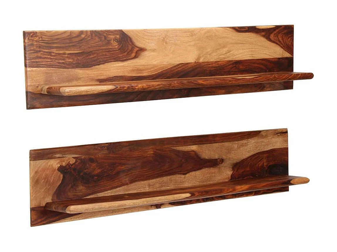 Étagères murales 2 pcs 118 x 26x20 Bois de Sesham massif
