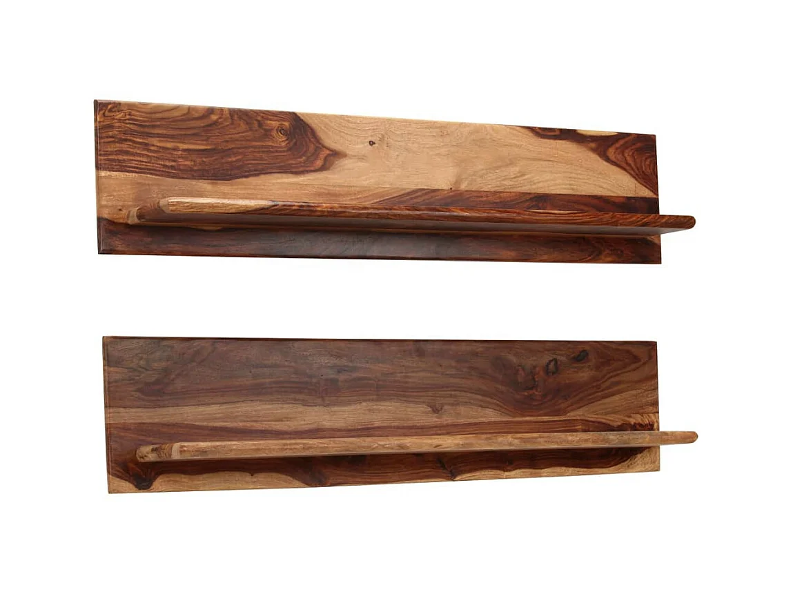 Étagères murales 2 pcs 118 x 26x20 Bois de Sesham massif