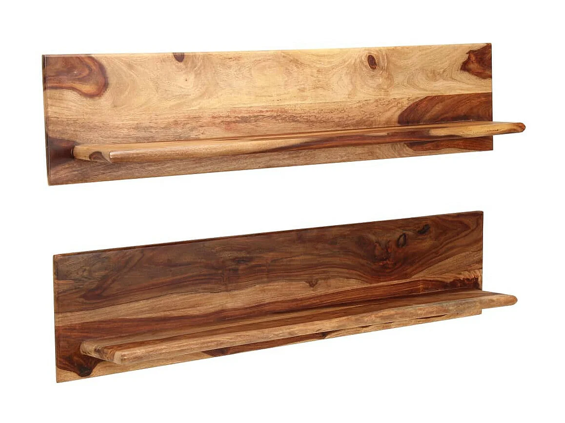 Étagères murales 2 pcs 118 x 26x20 Bois de Sesham massif