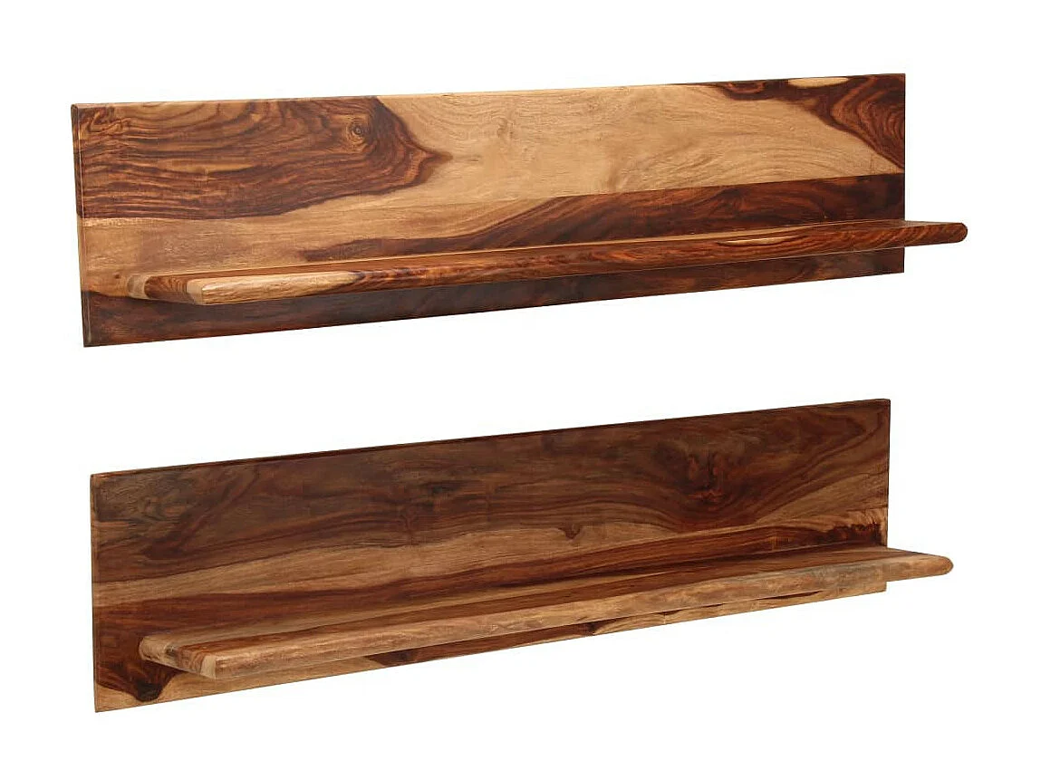 Étagères murales 2 pcs 118 x 26x20 Bois de Sesham massif