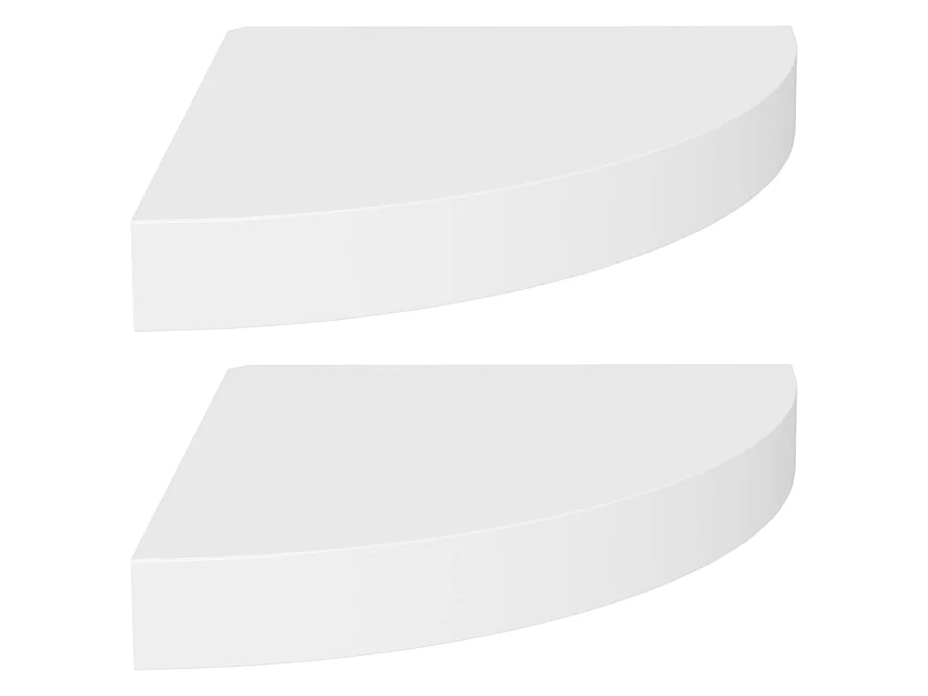 Étagères d'angle flottantes 2 pcs Blanc 25x25x3,8 MDF