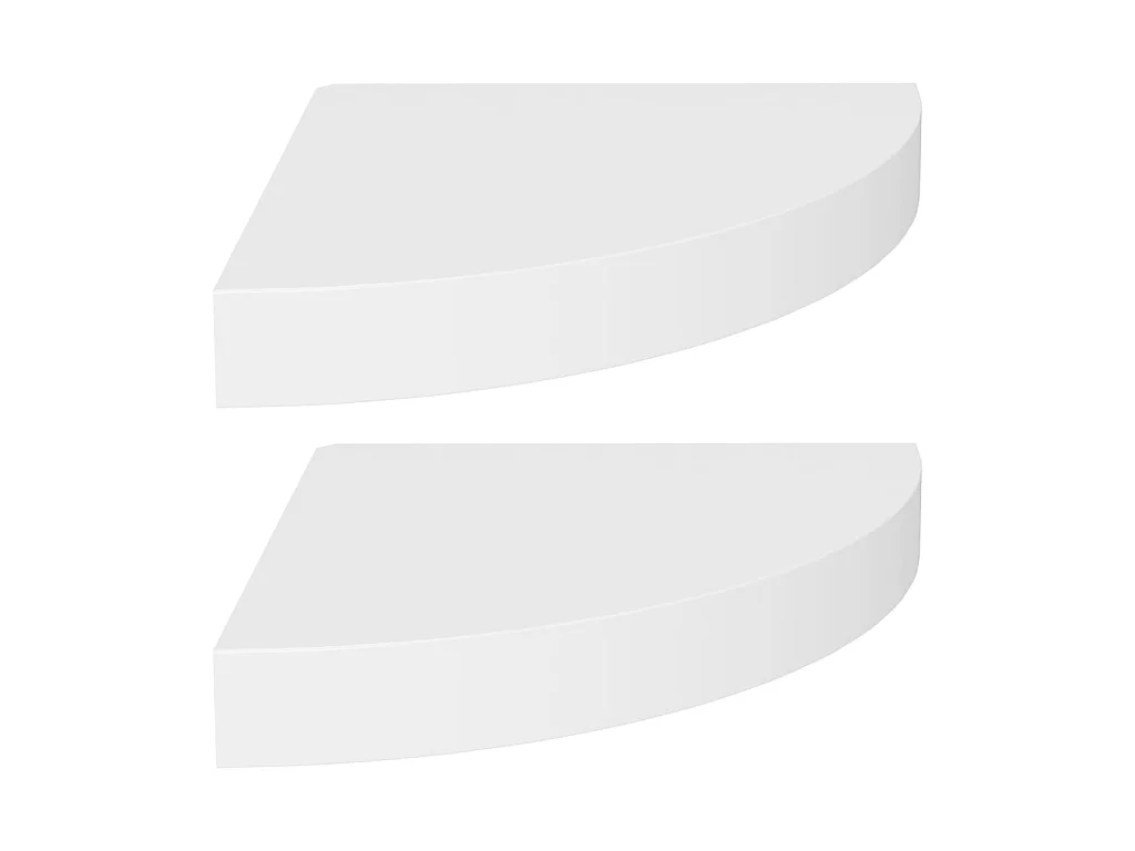 Étagères d'angle flottantes 2 pcs Blanc 25x25x3,8 MDF
