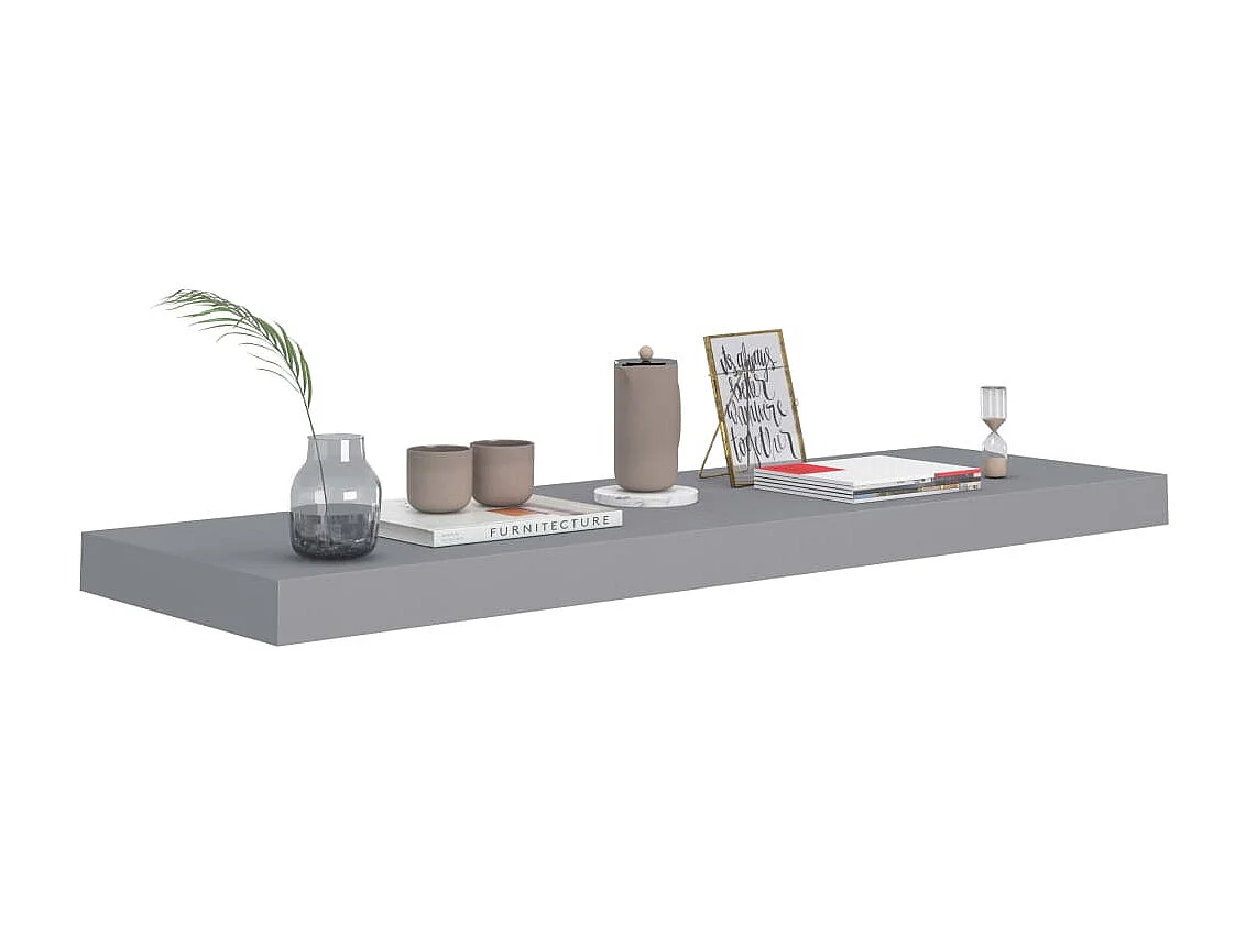 Étagères murales flottantes 2 pcs Gris 80x23,5x3,8 MDF