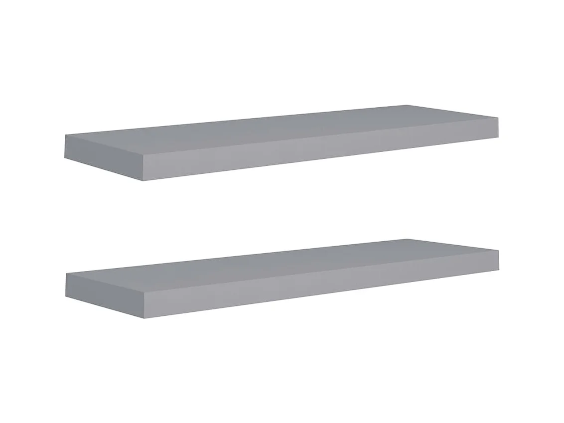Étagères murales flottantes 2 pcs Gris 80x23,5x3,8 MDF