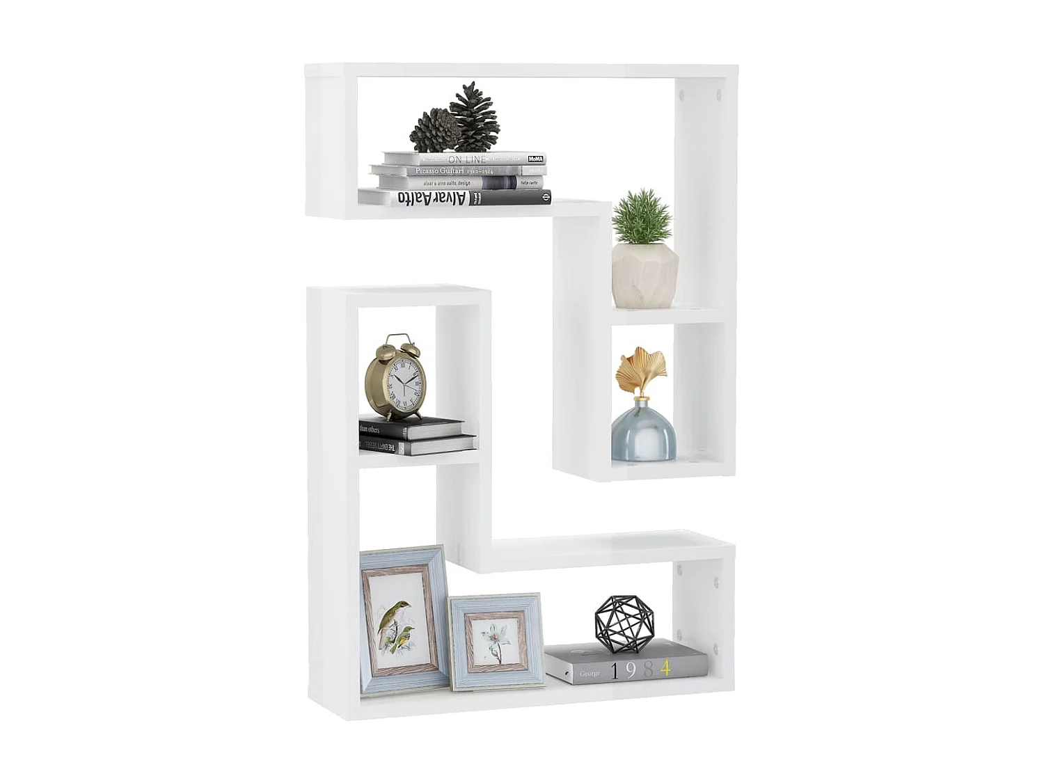 Étagères murales 2 pcs Blanc brillant 50x15x50 2