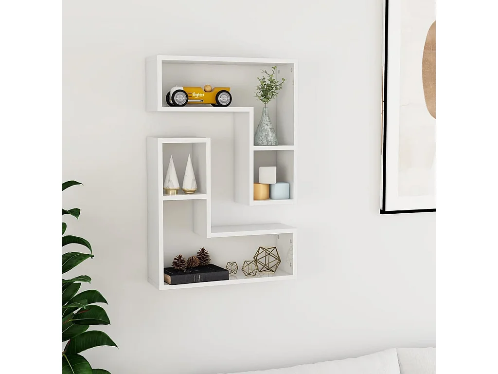 Étagères murales 2 pcs Blanc brillant 50x15x50 2