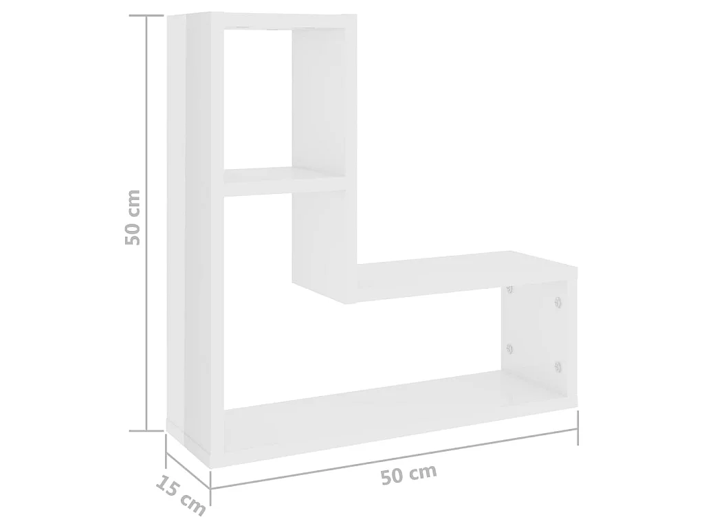Étagères murales 2 pcs Blanc brillant 50x15x50 2