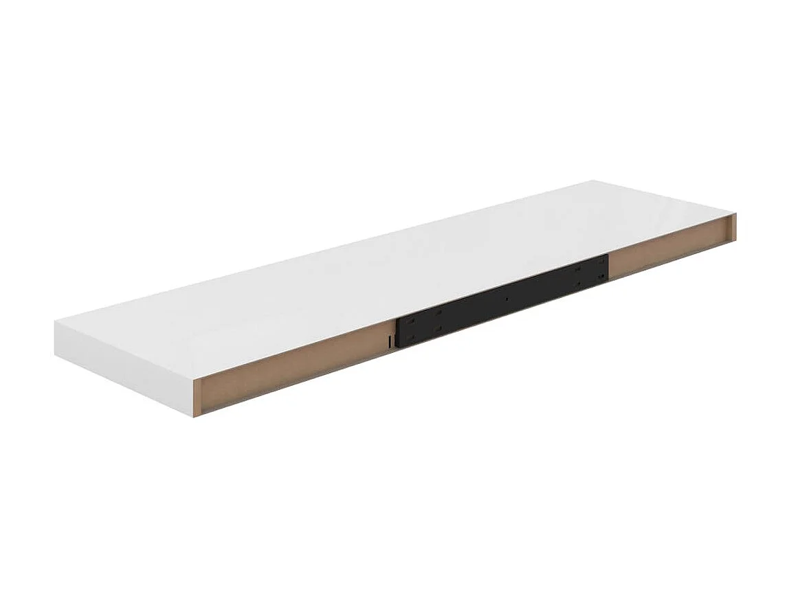 Étagère murale flottante 2 pcs Blanc brillant 90x23,5x3,8 MDF