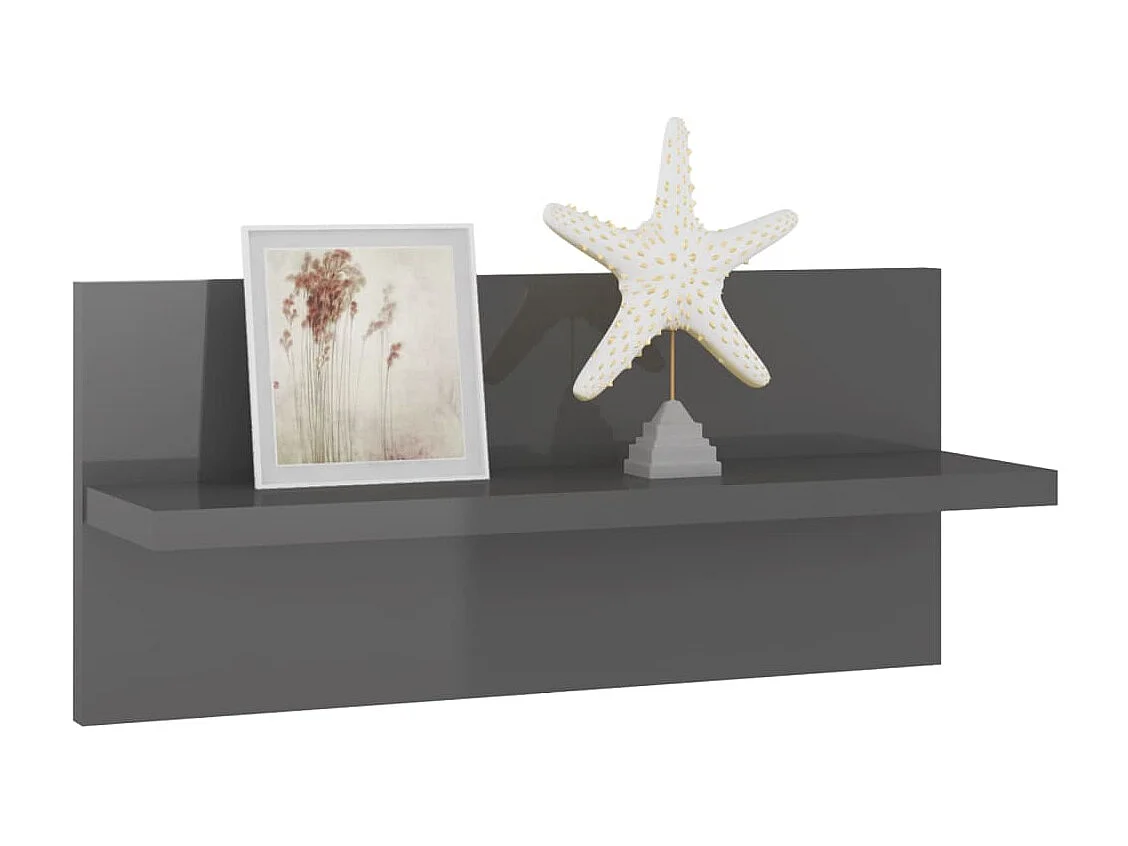 Étagères murales 4 pcs Gris brillant 40x11,5x18