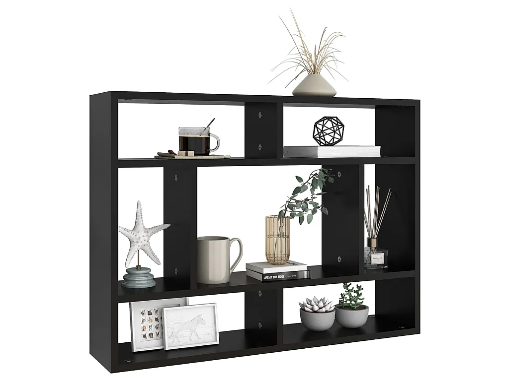 Étagère murale Noir 75x16x55
