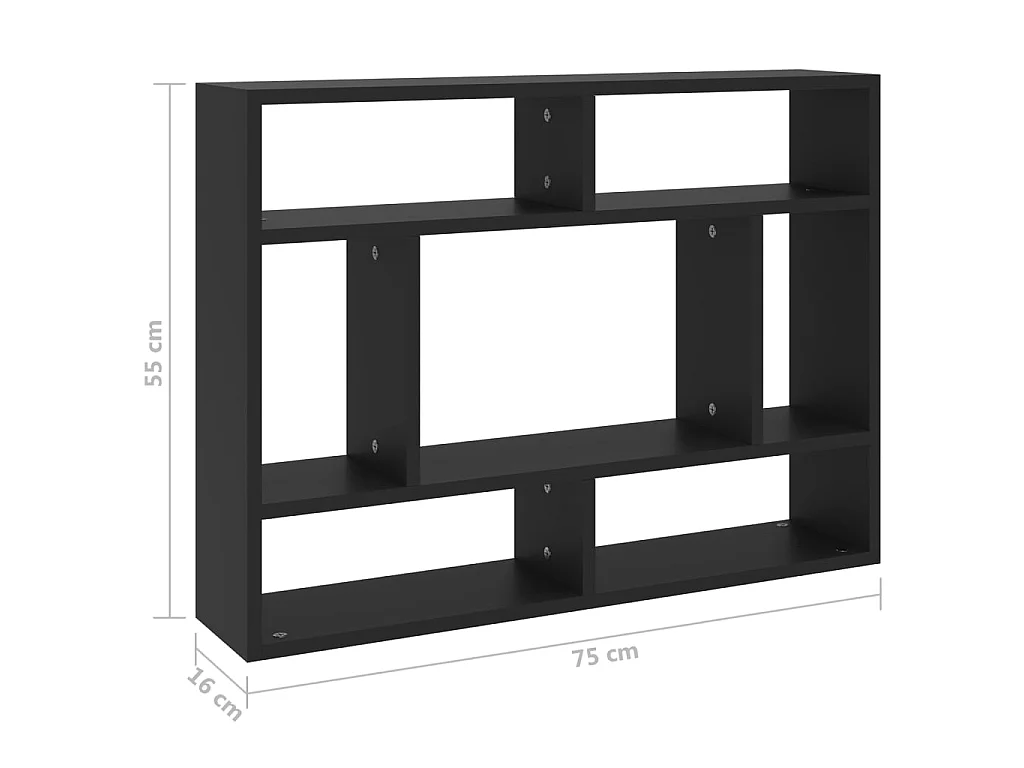 Étagère murale Noir 75x16x55