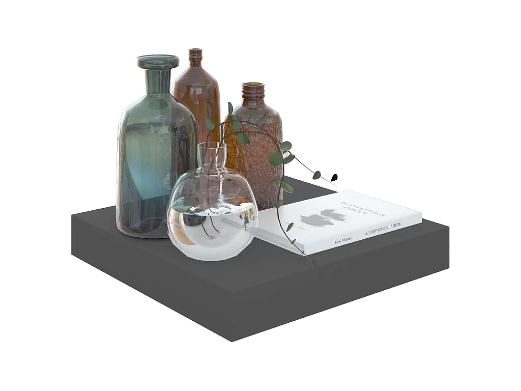 Étagère murale flottante Gris brillant 23x23,5x3,8 MDF