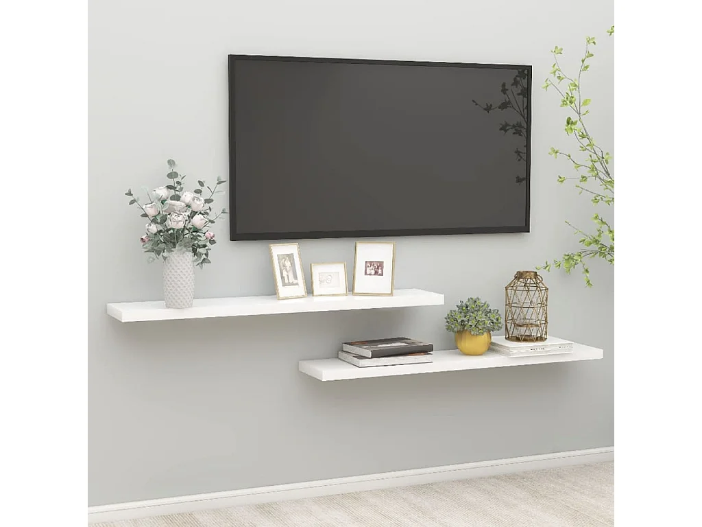 Étagères flottantes 2 pcs Chêne et blanc 120x23,5x3,8 MDF