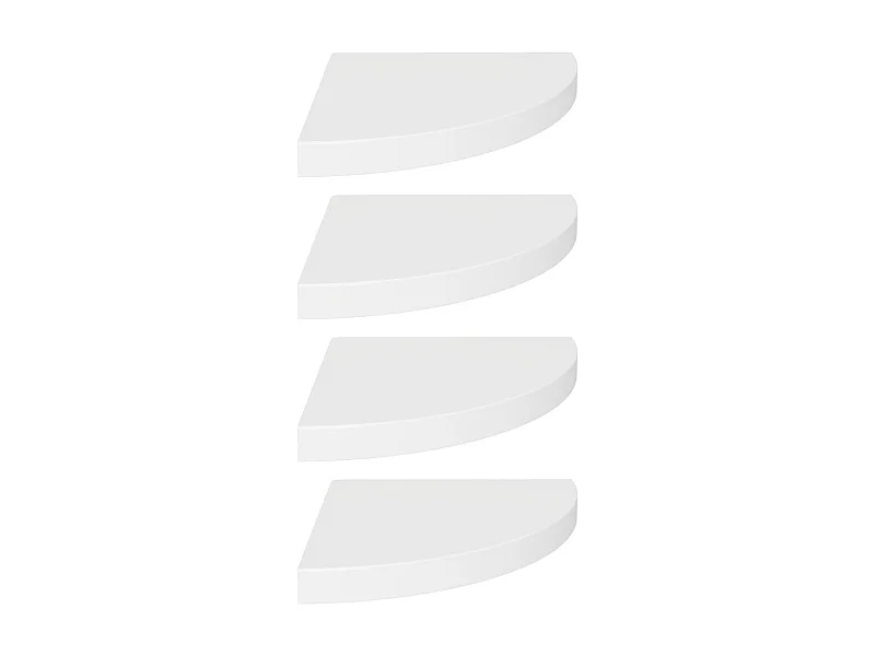Étagères d'angle flottantes 4 pcs Blanc 35x35x3,8 MDF