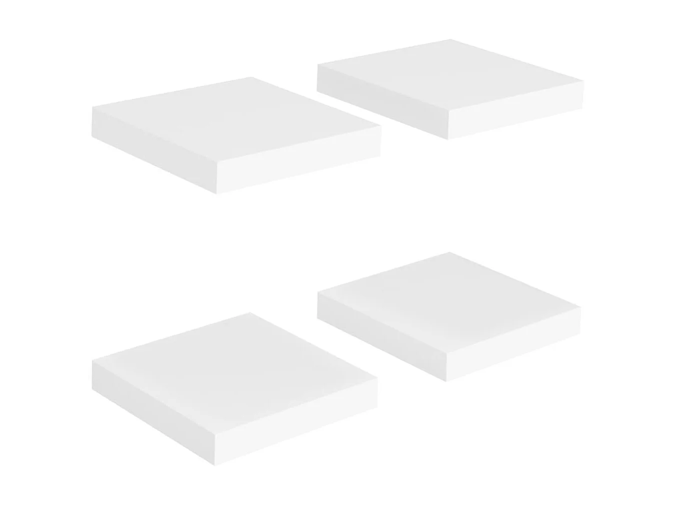 Étagères murales flottantes 4 pcs Blanc 23x23,5x3,8 MDF