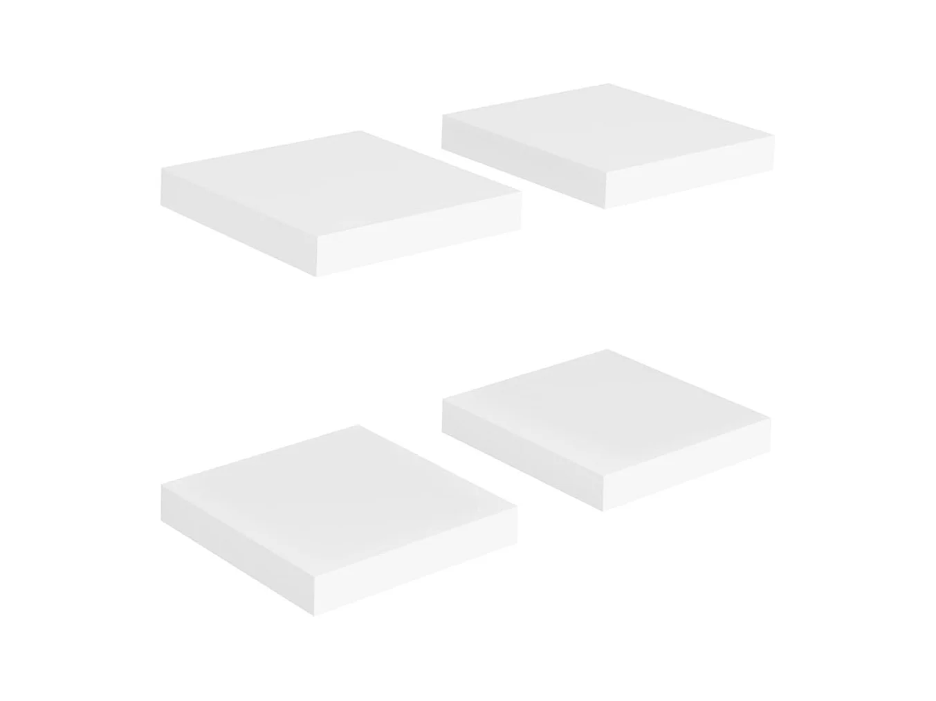 Étagères murales flottantes 4 pcs Blanc 23x23,5x3,8 MDF