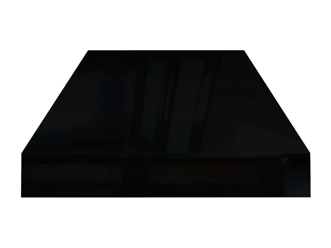 Étagère murale flottante 4 pcs Noir brillant 60x23,5x3,8 MDF