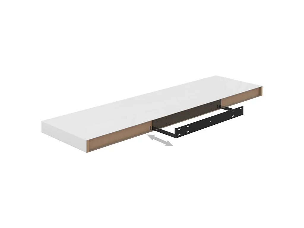Étagère murale flottante 4 pcs Blanc brillant 90x23,5x3,8 MDF