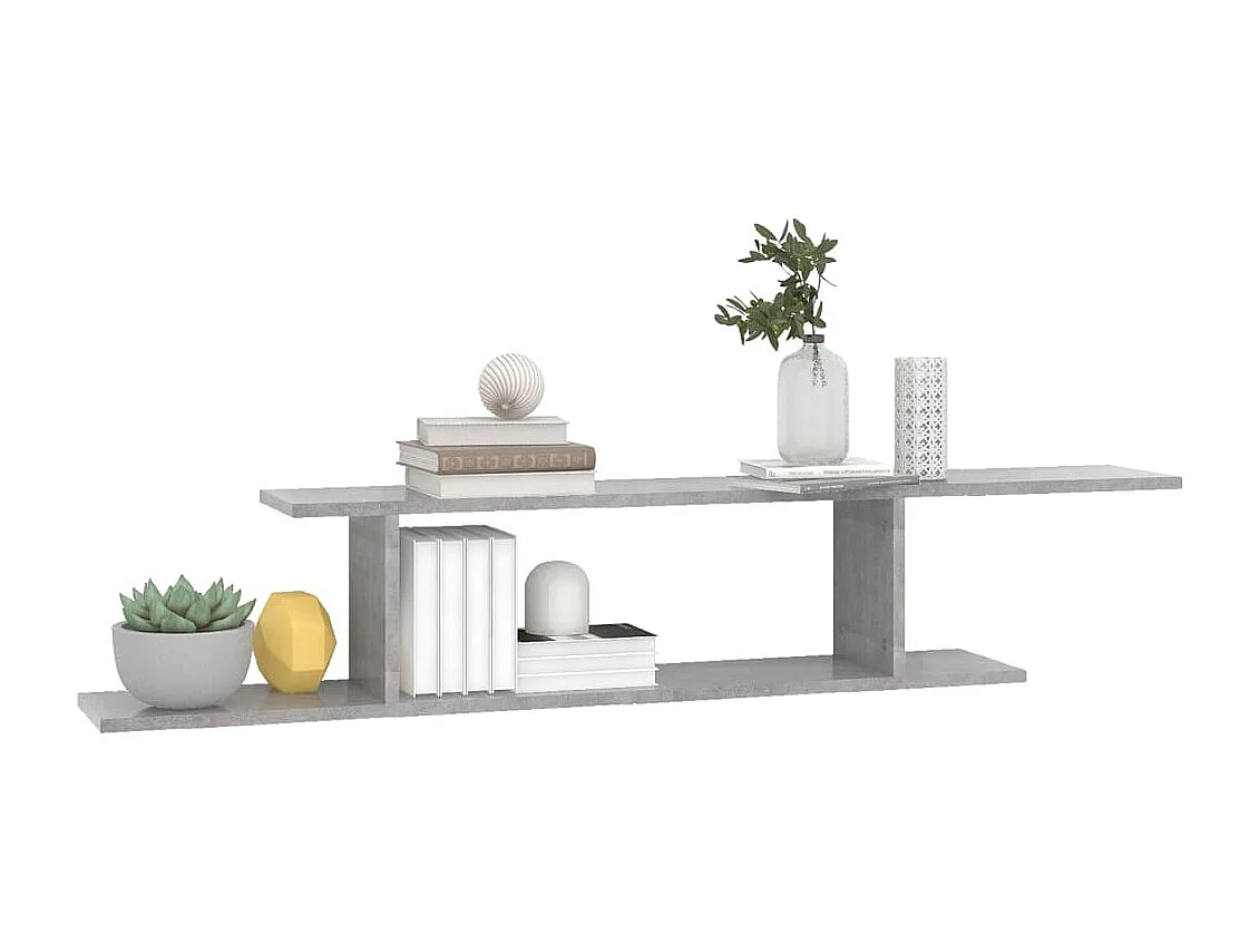Étagère TV murale Gris béton 125x18x23