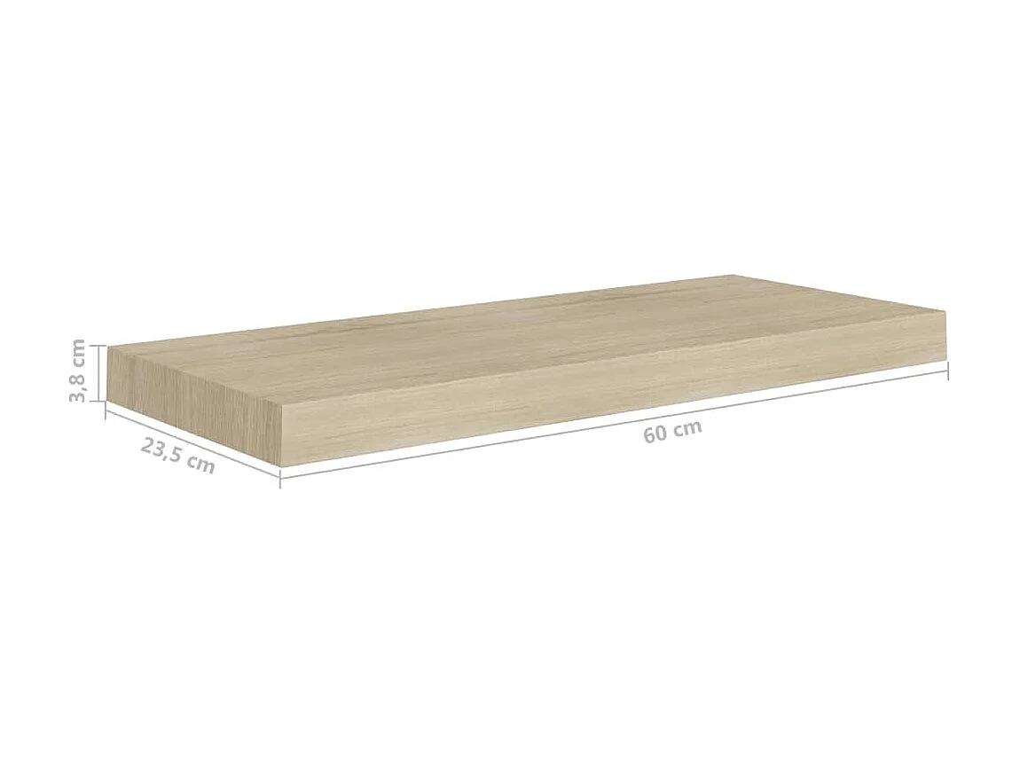 Étagère murale flottante Chêne 60x23,5x3,8 MDF
