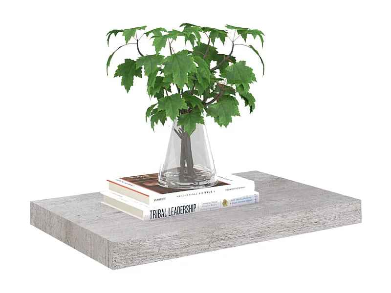 Étagère murale flottante Gris béton 50x23x3,8 MDF
