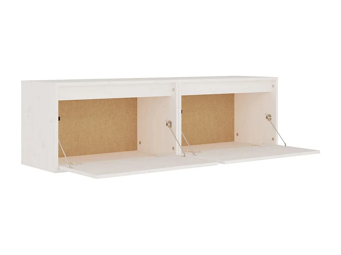 Armoires murales 2 pcs Blanc 60x30x35 Bois de pin massif