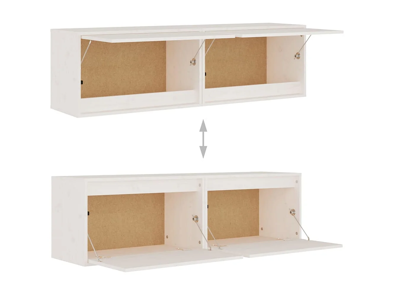 Armoires murales 2 pcs Blanc 60x30x35 Bois de pin massif