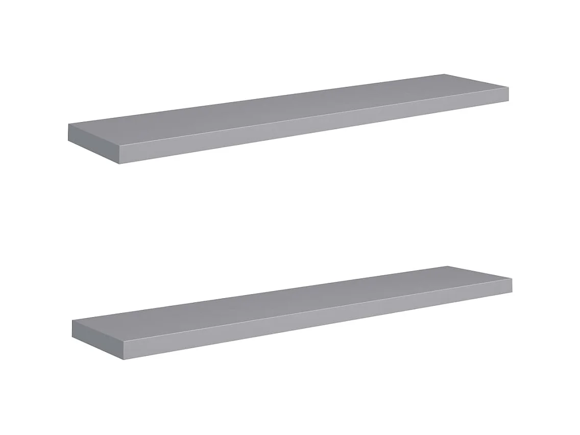Étagères murales flottantes 2 pcs Gris 120x23,5x3,8 MDF