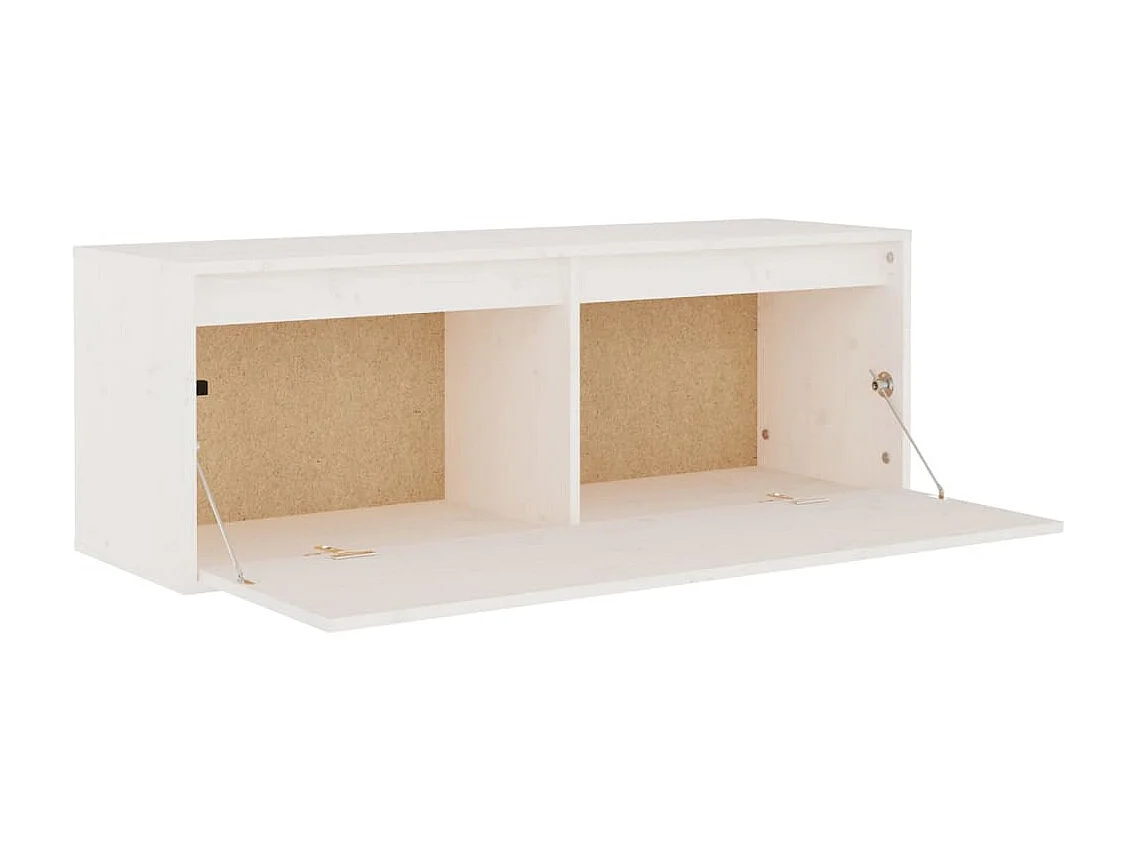 Armoire murale Blanc 100x30x35 Bois de pin massif
