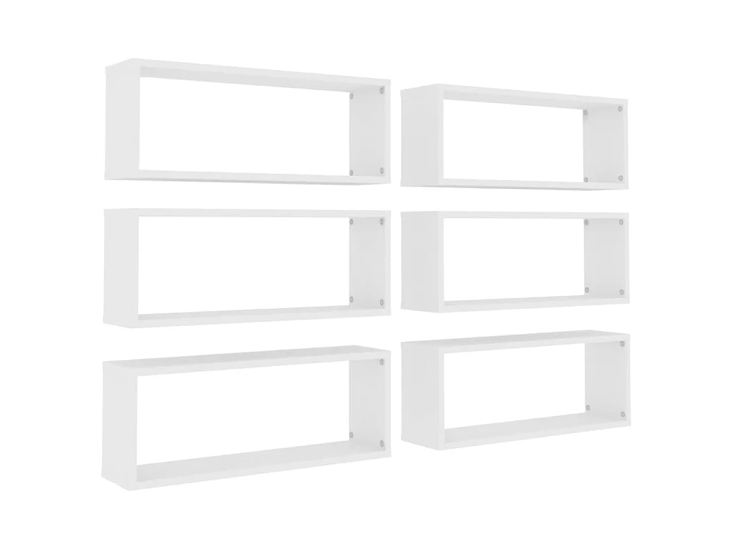 Étagères cube murales 6 pcs Blanc 60x15x23