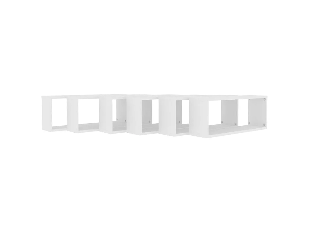 Étagères cube murales 6 pcs Blanc 60x15x23