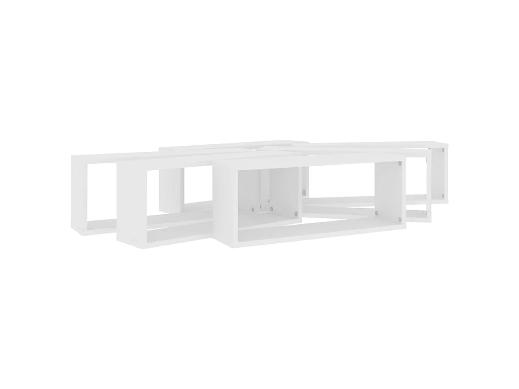 Étagères cube murales 6 pcs Blanc 60x15x23