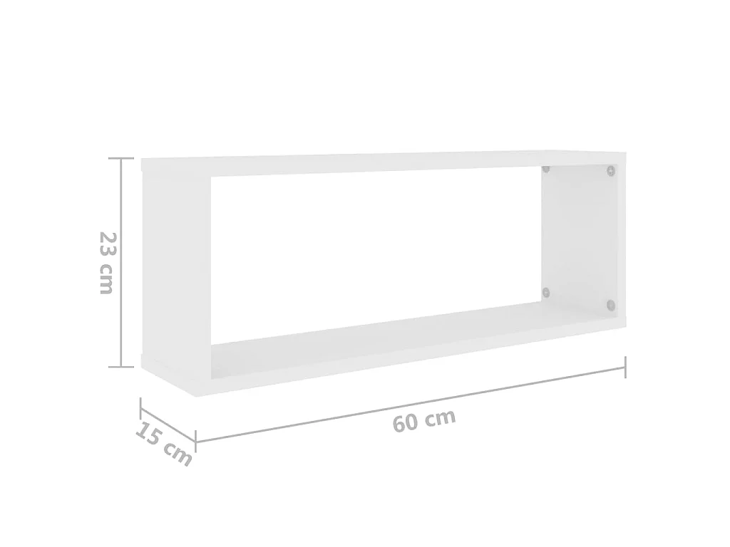 Étagères cube murales 6 pcs Blanc 60x15x23