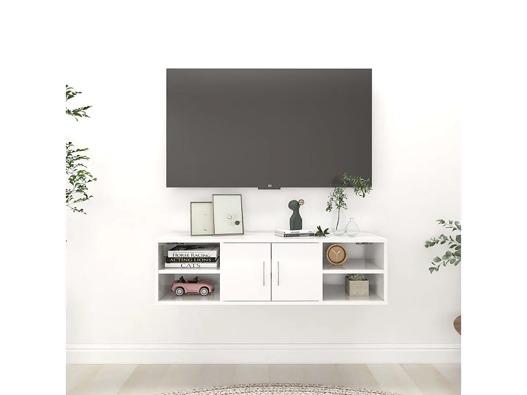 Étagère murale Blanc brillant 102x30x29