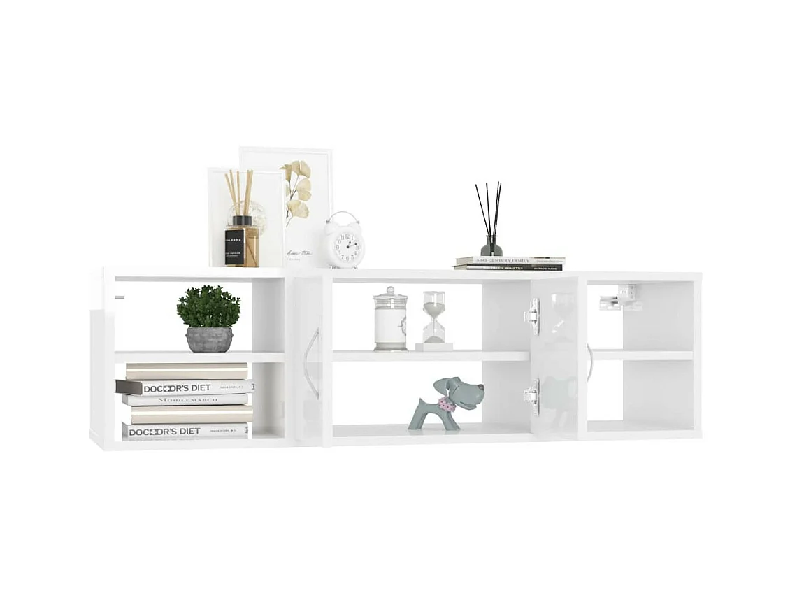Étagère murale Blanc brillant 102x30x29