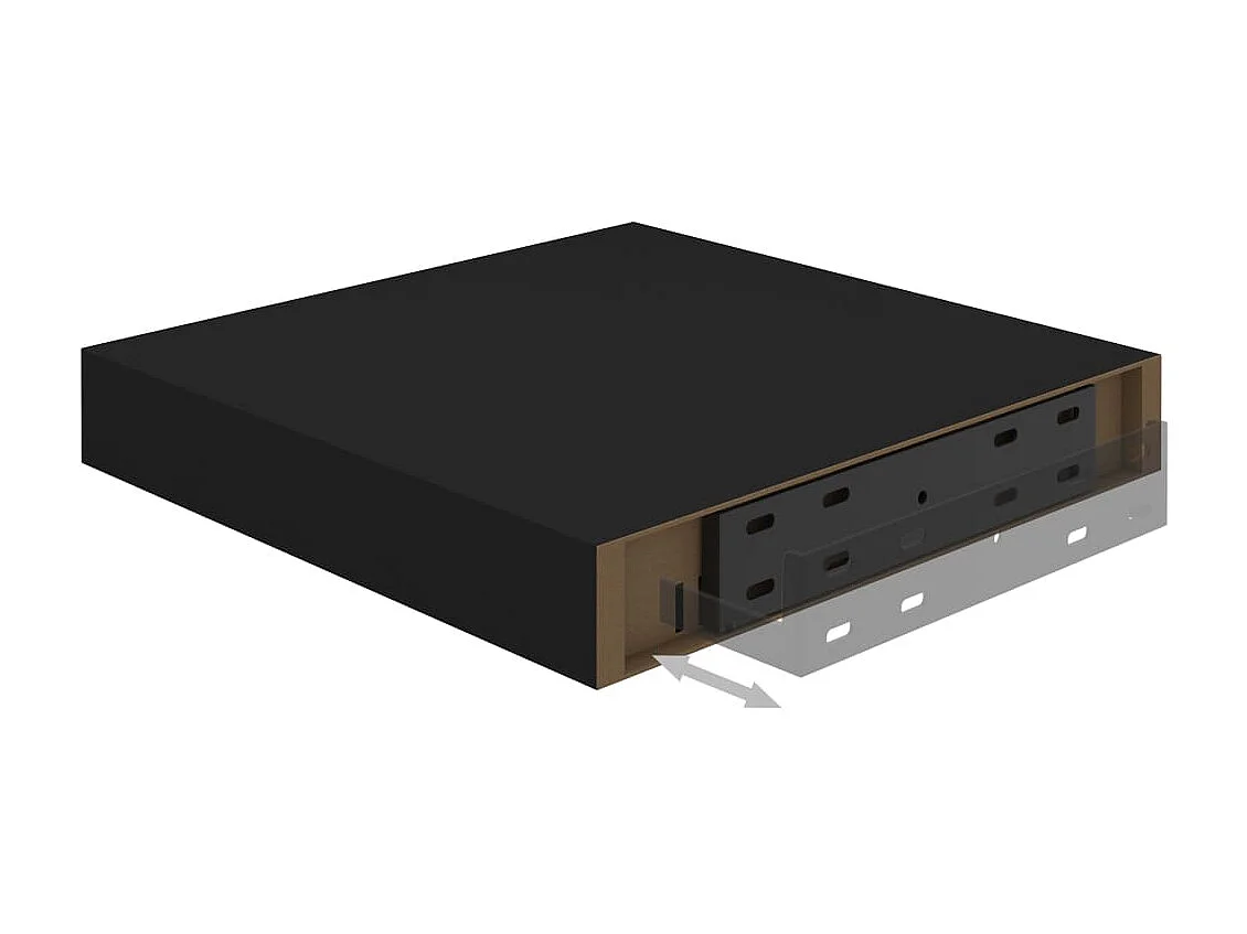 Étagère murale flottante Noir 23x23,5x3,8 MDF
