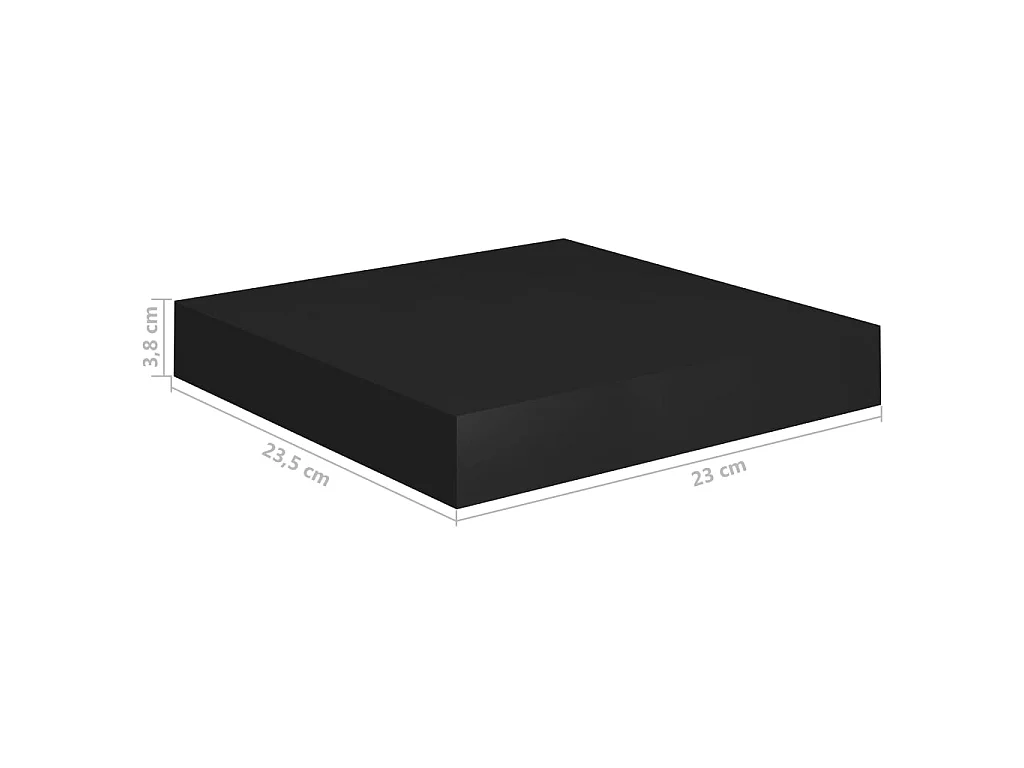 Étagère murale flottante Noir 23x23,5x3,8 MDF