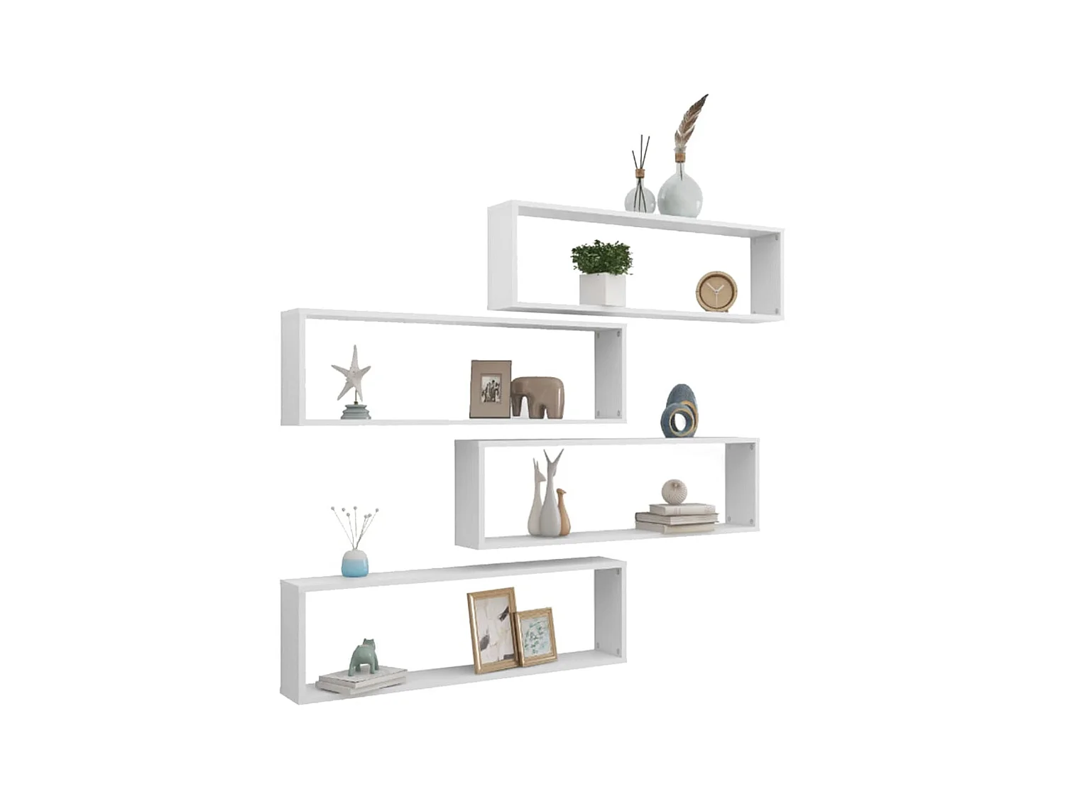 Étagères cube murales 4 pcs Blanc 100x15x30